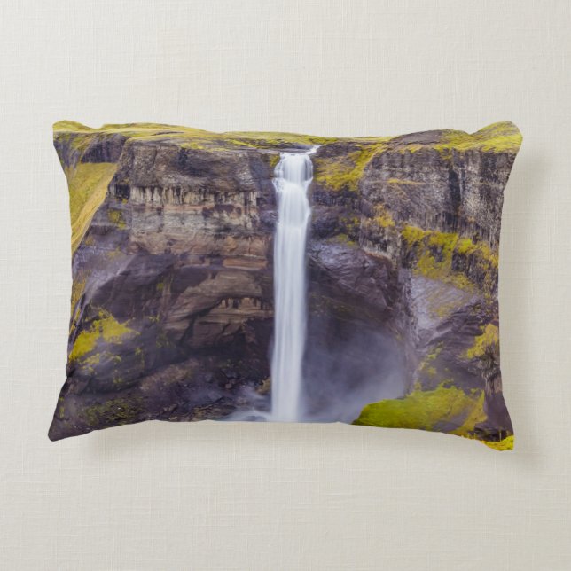 Wasserfall Haifoss, Island Dekokissen (Rückseite)