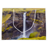 Wasserfall Haifoss, Island Große Geschenktüte (Vorderseite)