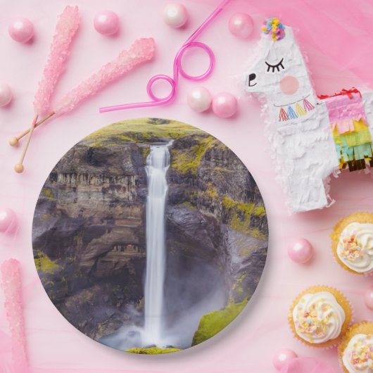 Wasserfall Haifoss, Island Pappteller (Party)