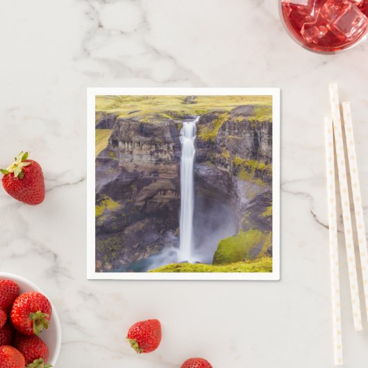 Wasserfall Haifoss, Island Serviette (Beispiel)