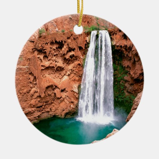 Wasserfall Havasupai Mooni Grand Canyon Arizona Keramik Ornament (Vorne)