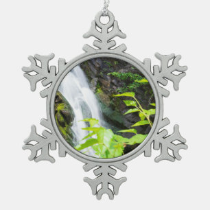 Wasserfall Hell's Gate Canyon Schneeflocken Zinn-Ornament