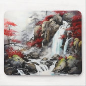 Wasserfall Herbstlandschaft Mousepad (Vorne)
