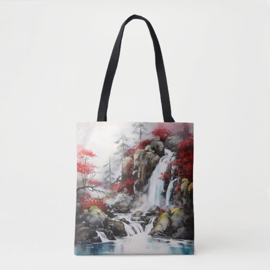 Wasserfall Herbstlandschaft Tasche (Vorderseite)