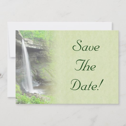 Wasserfall-Hochzeit - Save The Date Einladung (Vorderseite)