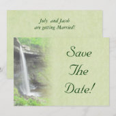 Wasserfall-Hochzeit - Save The Date Einladung (Vorne/Hinten)