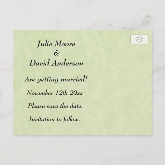 Wasserfall Hochzeit speichern Datum Postkarte (Rückseite)