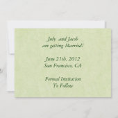 Wasserfall-Hochzeit speichert das Datum Einladung (Rückseite)