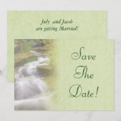 Wasserfall-Hochzeit speichert das Datum Einladung (Vorne/Hinten)