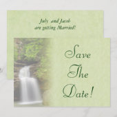 Wasserfall-Hochzeit speichert das Datum Einladung (Vorne/Hinten)