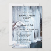 Wasserfall Ice und leichte Glitzern Verlobung Einladung (Vorderseite)