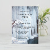 Wasserfall Ice und leichte Glitzern Verlobung Einladung (Stehend Vorderseite)