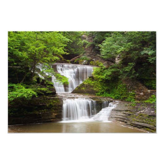 Wasserfall im Buttermilk Falls Staat Park, New Yor Fotodruck (Vorne)