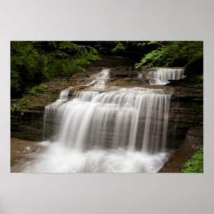 Wasserfall im Buttermilk Falls Staat Park, New Yor Poster