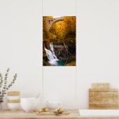 Wasserfall im Canyon der Vintgar-Schlucht im Herbs Poster (Küche)