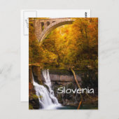 Wasserfall im Canyon der Vintgar-Schlucht im Herbs Postkarte (Vorne/Hinten)