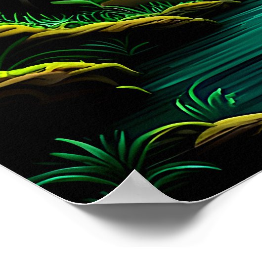 Wasserfall im Dschungel Poster (Ecke)