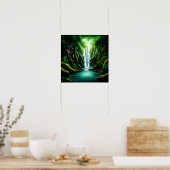 Wasserfall im Dschungel Poster (Küche)