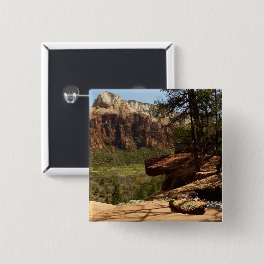 Wasserfall im Emerald Pools im Zion Nationalpark Button (Vorne & Hinten)