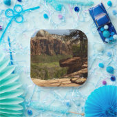 Wasserfall im Emerald Pools im Zion Nationalpark Pappteller (Party)