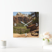 Wasserfall im Emerald Pools im Zion Nationalpark Quadratische Wanduhr (Zuhause)
