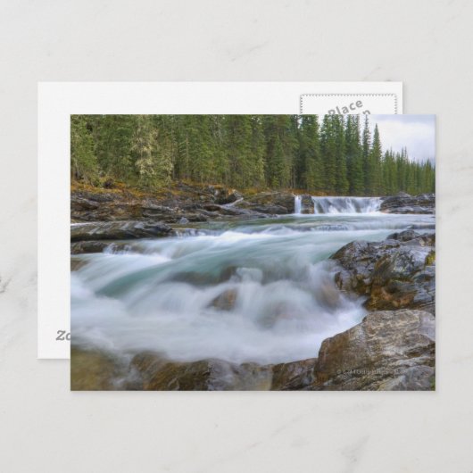 Wasserfall im Fluss Sheep im kanadischen Felsen Postkarte (Vorne/Hinten)