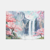 Wasserfall im Frühling Fleecedecke (Vorderseite (Horizontal))