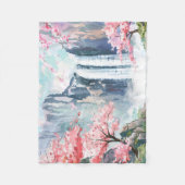 Wasserfall im Frühling Fleecedecke (Vorderseite)