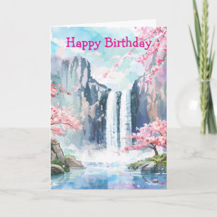Wasserfall im Frühling Karte