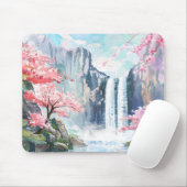 Wasserfall im Frühling Mousepad (Mit Mouse)
