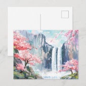 Wasserfall im Frühling Postkarte (Vorne/Hinten)