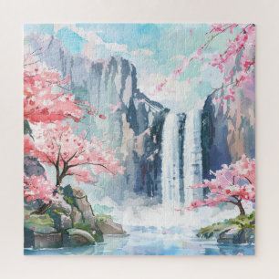 Wasserfall im Frühling Puzzle