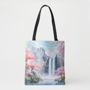 Wasserfall im Frühling Tasche