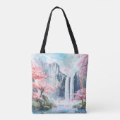 Wasserfall im Frühling Tasche (Rückseite)