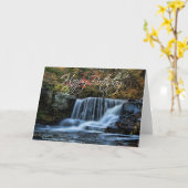 Wasserfall im Herbst - Happy Birthday Card Karte (Gelbe Blume)