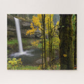 Wasserfall im Herbst im Silver Falls Staat Park Puzzle (Horizontal)