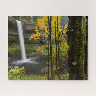 Wasserfall im Herbst im Silver Falls Staat Park Puzzle