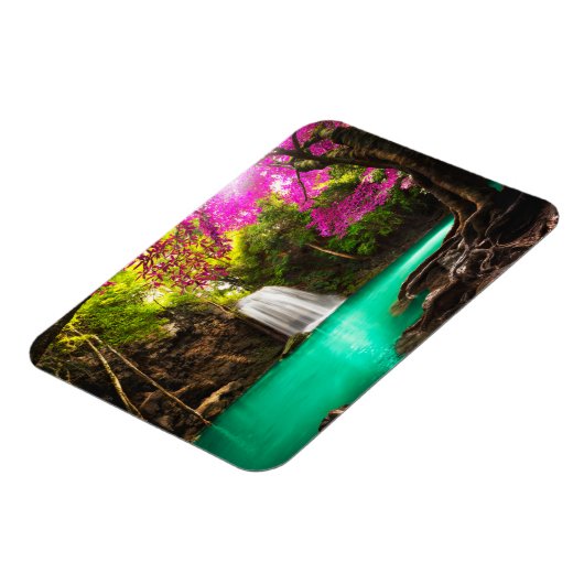 Wasserfall im Herbstwald Magnet (Linke Seite)