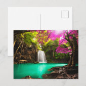 Wasserfall im Herbstwald Postkarte (Vorne/Hinten)