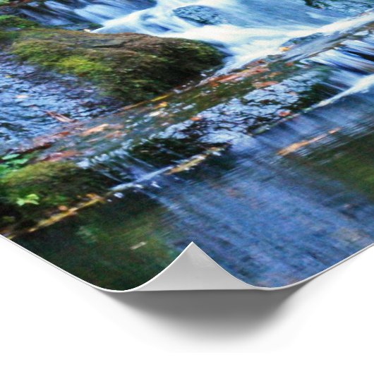 Wasserfall im japanischen Garten Poster (Ecke)