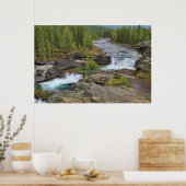 Wasserfall im kanadischen Felsgebirge Poster (Küche)