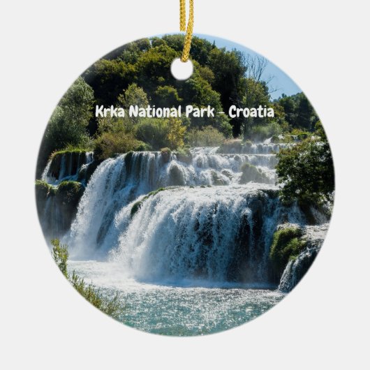 Wasserfall im Krka Nationalpark - Dalmatien, Kroat Keramik Ornament (Vorne)