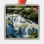 Wasserfall im Krka Nationalpark - Dalmatien, Kroat Ornament Aus Metall (Vorne)