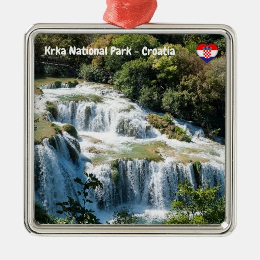 Wasserfall im Krka Nationalpark - Dalmatien, Kroat Ornament Aus Metall (Vorne)