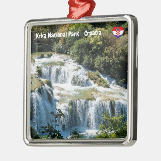 Wasserfall im Krka Nationalpark - Dalmatien, Kroat Ornament Aus Metall (Links)
