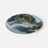 Wasserfall im Krka Nationalpark - Dalmatien, Kroat Pappteller (Schrägansicht)