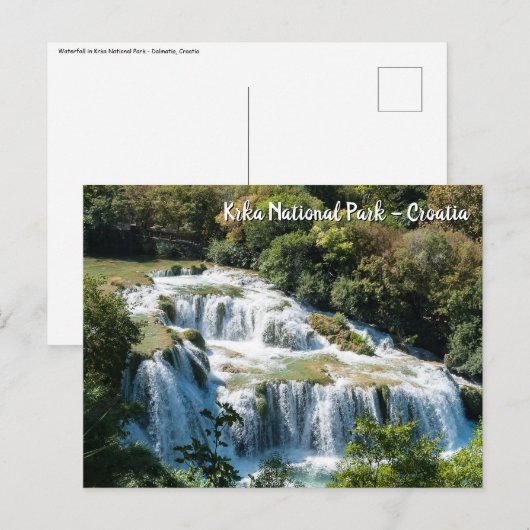 Wasserfall im Krka Nationalpark - Dalmatien, Kroat Postkarte (Vorne/Hinten)