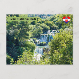 Wasserfall im Krka Nationalpark - Dalmatien, Kroat Postkarte