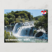Wasserfall im Krka Nationalpark - Dalmatien, Kroat Postkarte (Vorderseite)