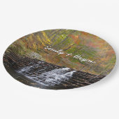 Wasserfall im Laurel Hill Staat Park I Pappteller (Schrägansicht)